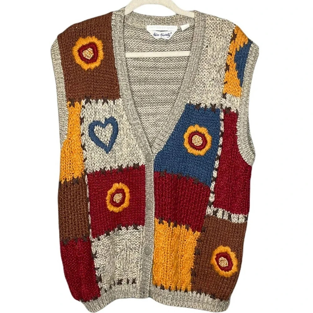 Vintage Two Twenty Handmade Sweater Vest Size XL